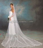 1Tier Cathedral #2 Length 3/8" Ribbon Edge Bridal Veil 1-1441-3R