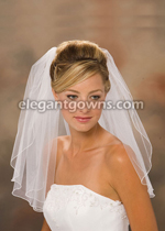 1 Tier Shoulder Length Corded/Pencil Edge Wedding Veil 1-201-C