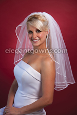 1 Tier Elbow 1/8" Ribbon Edge Wedding Veil 72" Wide 1-251-1R