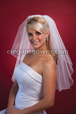 1 Tier Elbow Length Corded Edge Wedding Veil 72" Wide 1-251-C