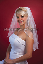 1 Tier Elbow Length Rattail Edge Wedding Veil 72" Wide 1-251-RT