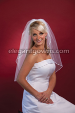 1 Tier Waist 1/8" Ribbon Edge Wedding Veil 108" Wide 1-301-1R