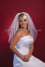 1 Tier Waist Length Cut Edge Wedding Veil 108" Wide 1-301-CT