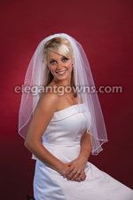 1 Tier Waist Length Rattail Edge Wedding Veil 108" Wide 1-301-RT