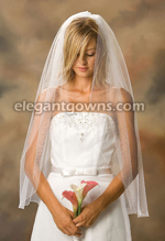 1 Tier Fingertip Length Corded/Pencil Edge Wedding Veil 1-361-C