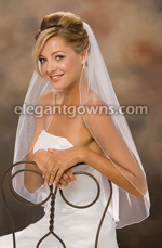 1 Tier Waist Length Corded/Pencil Edge Wedding Veil 5-301-C