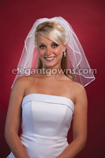 1 Tier Shoulder Length 1/8" Ribbon Edge Wedding Veil 7-201-1R