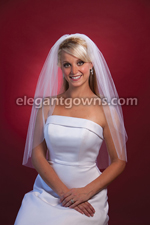 1 Tier Waist Length Cut Edge Wedding Veil 72" Wide 7-301-CT