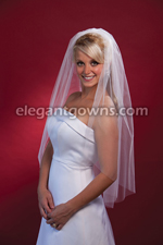 1 Tier Fingertip Length Cut Edge Wedding Veil 72" Wide 7-361-CT