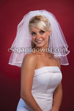 2 Tier Shoulder 1/8 Ribbon Edge Wedding Veil 72" Wide C7-202-1R