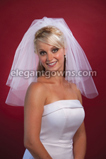 2 Tier Shoulder Length Cut Edge Wedding Veil 72" Wide C7-202-CT