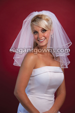 2 Tier Shoulder Rattail Edge Wedding Veil 72" Wide C7-202-RT