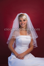 2 Tier Waist Length Ribbon Edge Circular Veil 72" Wide C7-302-1R