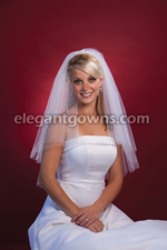 2Tier Waist Length Cut Edge Circular Cut Veil 72" Wide C7-302-CT