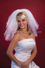 2 Tier Shoulder Length Cut Edge Wedding Veil S1-202-CT