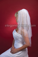 2Tier Waist Length Cut Edge Standard Cut Veil 72" Wide S7-302-CT