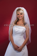 Clearance Sparkle White Fingertip Wedding Veil 2011-16_C