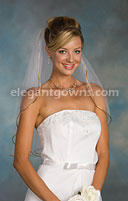 1 Tier Elbow Length Veil Antique Gold Rattail Edge 7-251-RT-AG