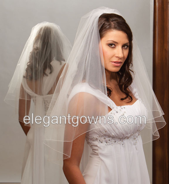 2 Tier Waist Length Corded Edge Circular Veil 72" Wide C7-302-C - Click Image to Close