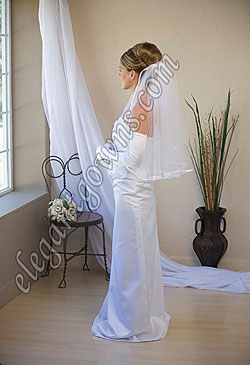 Custom Wedding Veil -- 25" 1 Tier Elbow Length Veil