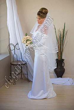 Custom Wedding Veil -- 30" x 45" 2 Tier Knee Length Veil