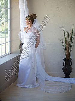 Custom Wedding Veil -- 30" x 90" 2 Tier Chapel Length Veil
