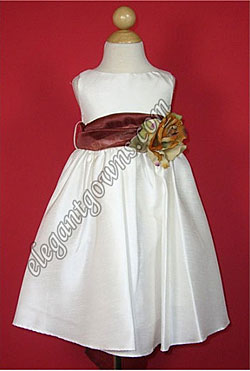 Bella Flower Girl Dress Chocolate Sash