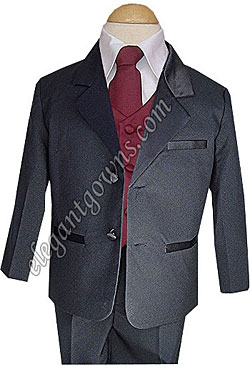 Burgundy Vest & Tie Ring Bearer Suit