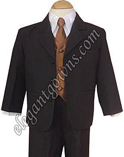Copper Vest & Tie Ring Bearer Suit