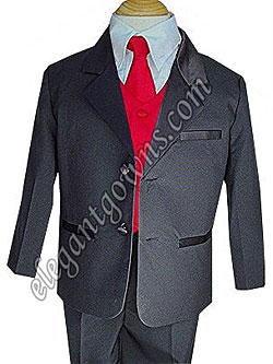 Crimson Red Vest & Tie Ring Bearer Suit