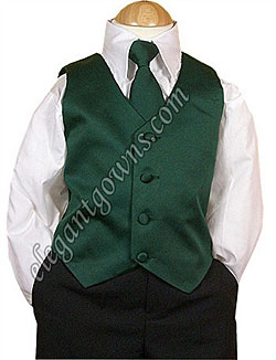 Hunter Green Vest & Tie Ring Bearer Suit