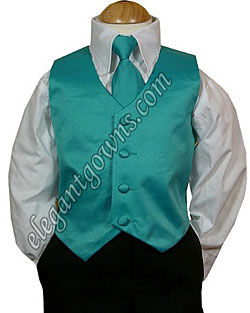 Turquoise Vest & Tie Ring Bearer Suit