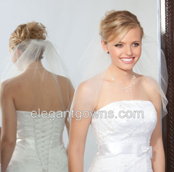 1 Tier Shoulder Length Cut Edge Wedding Veil 72" Wide 7-201-CT