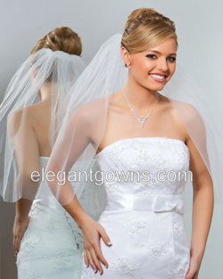 1 Tier Elbow Length Cut Edge Wedding Veil 72" Wide 1-251-CT