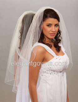 1 Tier Fingertip Length Corded Edge Wedding Veil 7-361-C