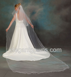 2 Tier Cathedral #2 Length Filament Edge Wedding Veil C7-1442-F