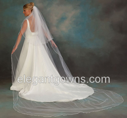 2 Tier Cathedral #1 Length Soutache Edge Wedding Veil S1-1202-ST