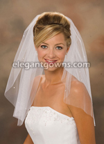 1 Tier Shoulder Length Cut Edge Wedding Veil 1-201-CT-P