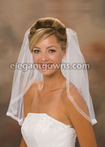 1 Tier Shoulder Length 5/8" Sheer Edge Wedding Veil 1-201-SR-RS