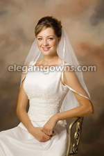 1 Tier Elbow Length 3/8" Ribbon Edge Wedding Veil 1-251-3R