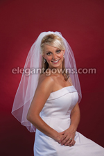 1 Tier Waist Length Corded Edge Wedding Veil 108" Wide 1-301-C