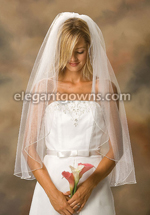 1 Tier Fingertip Length Pearl Edge Wedding Veil 1-361-P