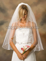 Clearance White Fingertip Length Wedding Veil 2012-4_C