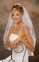 1 Tier Waist Length Cut Edge Wedding Veil 5-301-CT