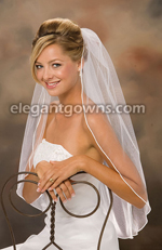 1 Tier Waist Length Soutache Edge Standard Wedding Veil 5-301-ST