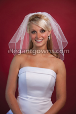 1 Tier Shoulder Length Corded Edge Wedding Veil 72" Wide 7-201-C