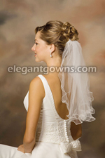 1 Tier Shoulder Length Filament Edge Wedding Veil 7-201-F