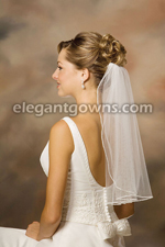 1 Tier Shoulder Tiny Rhinestone Edge Wedding Veil 7-201-TRS