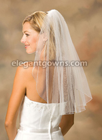 1 Tier Elbow Length Corded/Pencil Edge Wedding Veil 7-251-C-RS