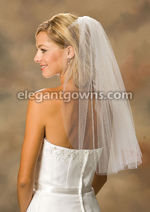 1 Tier Elbow Length Cut Edge Wedding Veil 7-251-CT